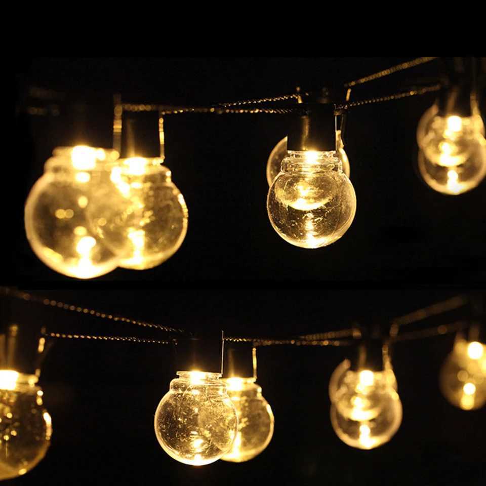 3M 6M LED Garden Lawn Lamp AC 110V 220V LED Globe Bulb String Lights Outdoor Patio Yard Landscape Wedding Christmas Decoration W250607