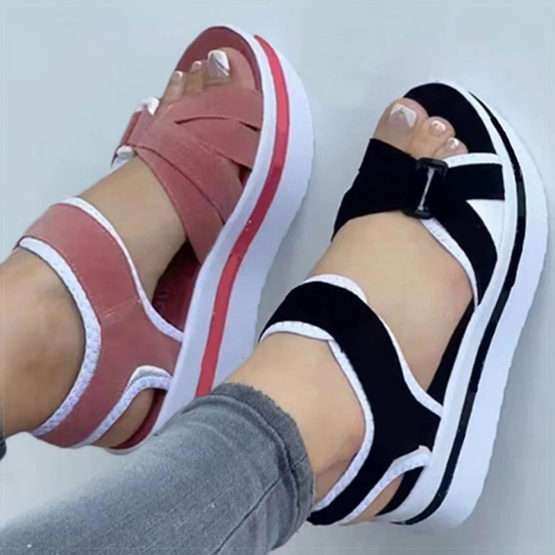 Womens Sandals Heeled Sandals Summer Shoes Woman 2025 Fashion Wedges Heels Sandalias De Mujer Platform Summer Footwear Women 250605
