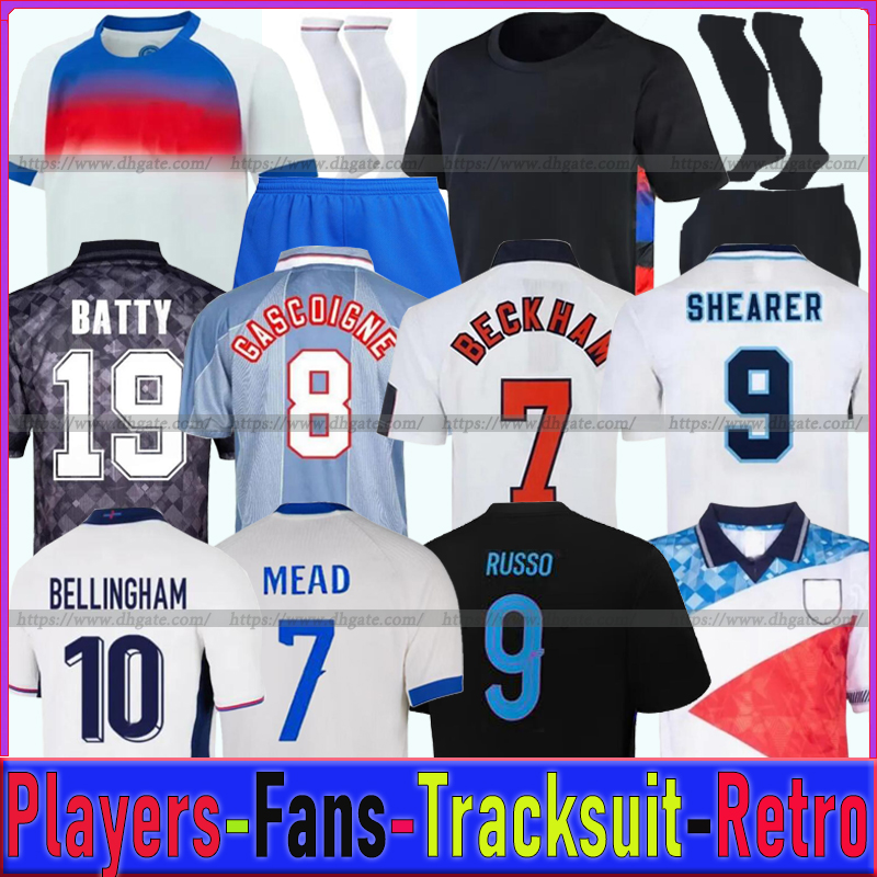 24 25 26 England Soccer Jersey BELLINGHAM Retro football shirt RASHFORD KANE SAKA RICE FODEN 2026 National Team Home White Away Men Kid Women Men Kids Kit Tracksuit