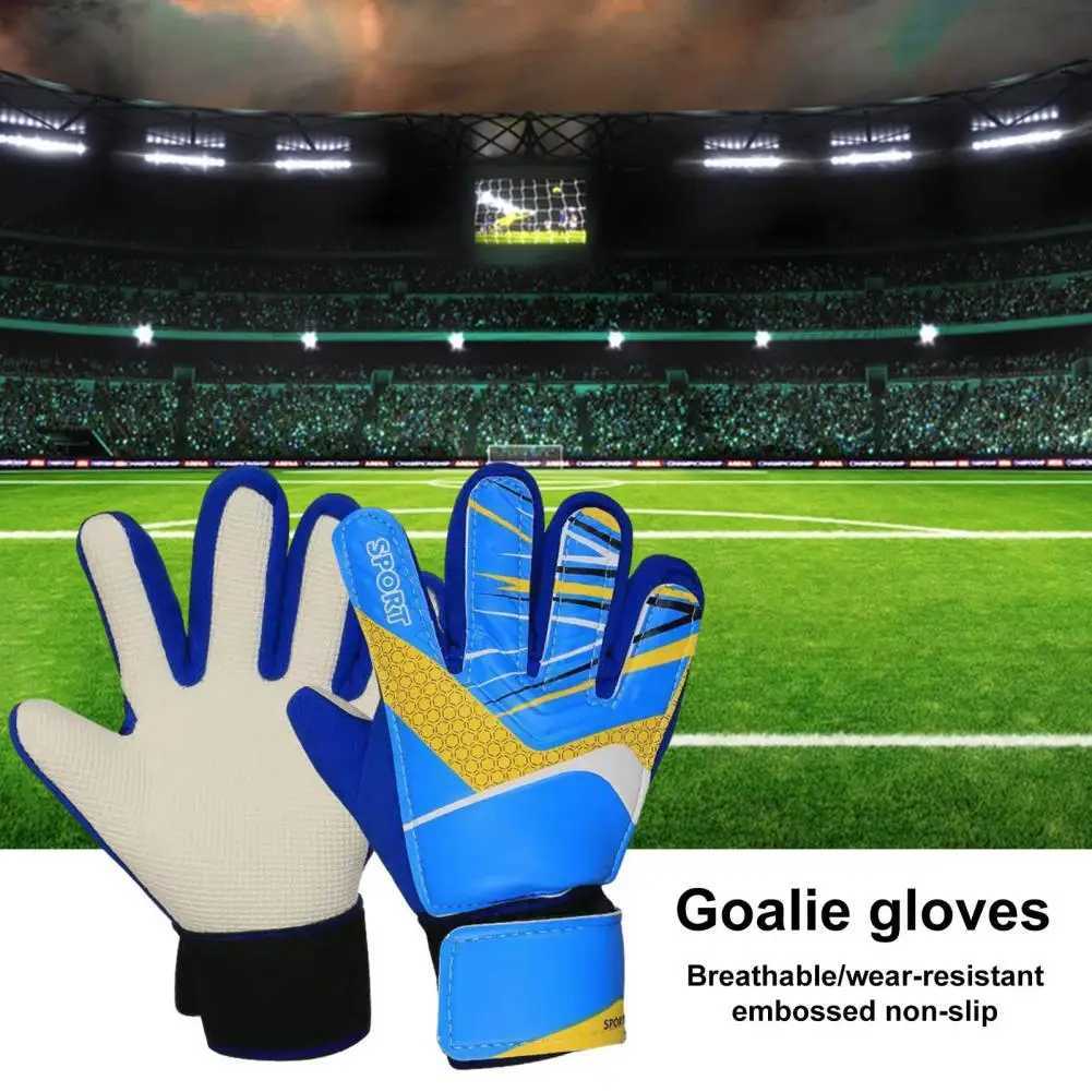 1 Pair Goalkeeper Gloves Breathable Impact Resistant Non-slip Texture Football Training Gloves Goalie Gloves For Kids Soccer Gloves XJ250606