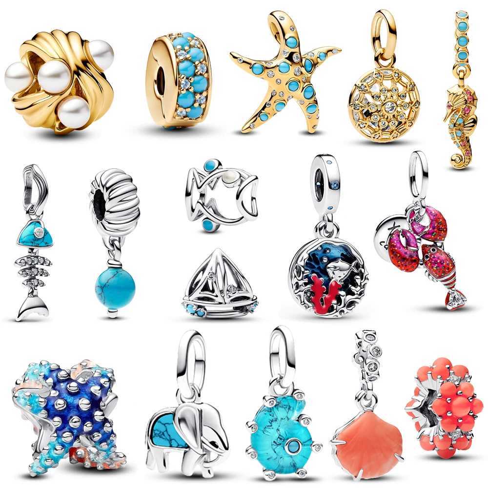 New Arrivals Ocean Series 925 Silver Starfish Lobster Turtles Dangle Charm Fit Original Bracelet ly Jewelry Accessories Gift XJ250607