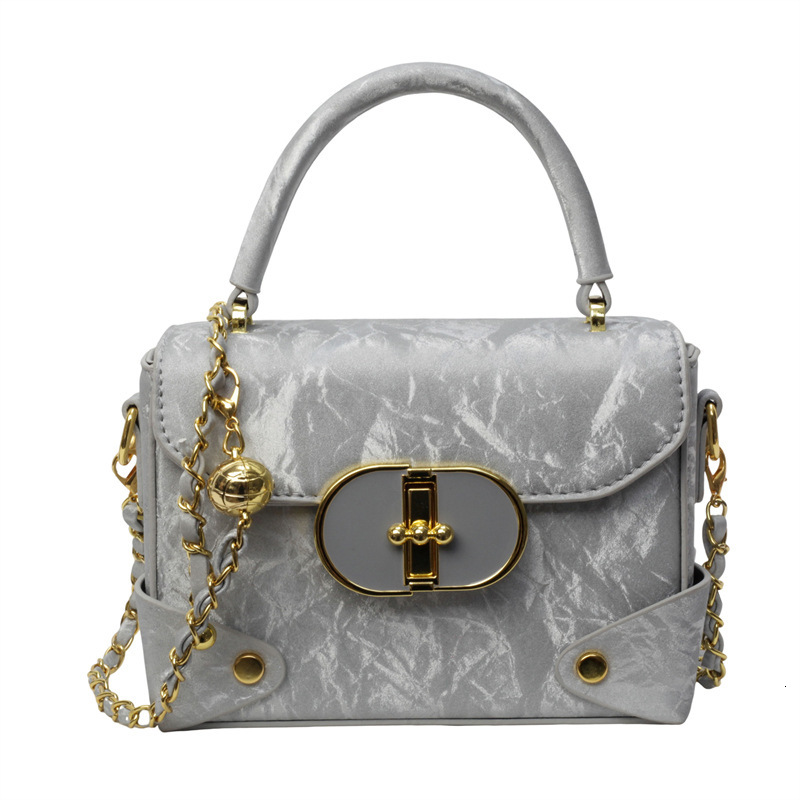 designer High-end Silver Small Bag for Women 2025 New Trendy Fashion Versatile Crossbody Bag Popular Hot Handbag Small Square Bag