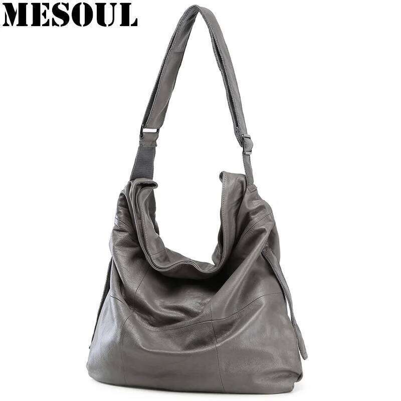 Women's Crossbody Bags Large Bucket Casual Soft Genuine Leather High Quality Female Designer Travel Shoulder Shopping Bag 2025/06/07