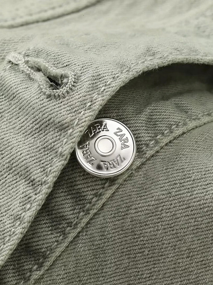 ZBZA Womens Short Denim Jumpsuit Fashion High Street Y2K Waisted Jumpsuit Solid Color Lapel Short Sleeve Jumpsuit Top 250603