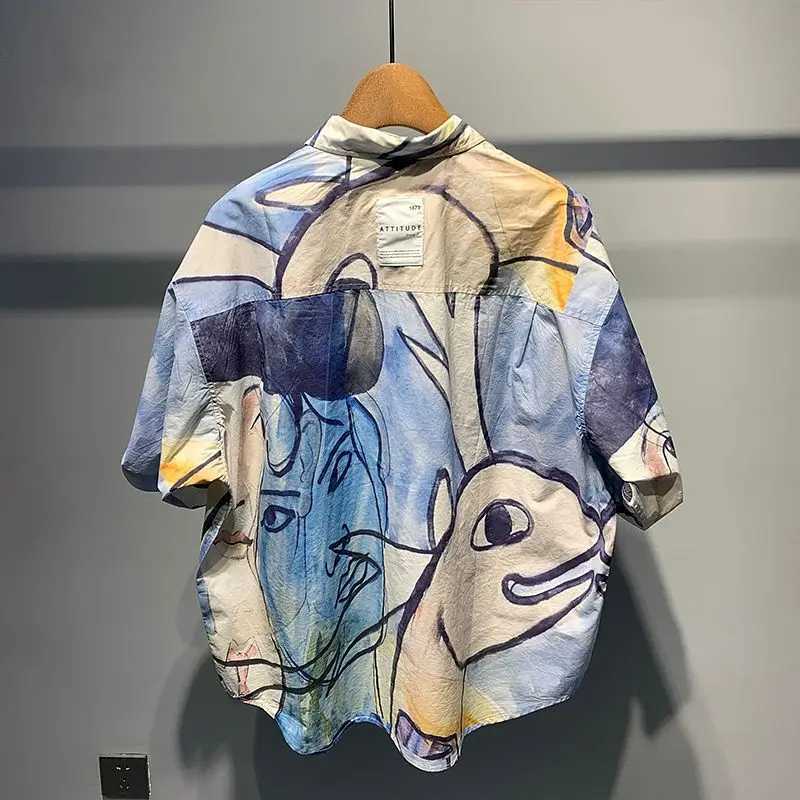 Loose Spliced. Printed Mens Shirts Funny Short Sleeve Mens Shirt Cheap Brand Tops Sale Elegant Designer Summer New In Clothes W250607