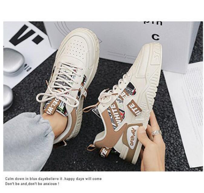 Men's shoes, breathable in spring and summer new trendy brand thick soled sports and leisure board shoes, niche and versatile trendy shoes Z 6.5-