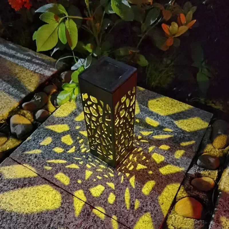 1~8Pcs Solar Powered Hollow Garden Lights Outdoor Waterproof LED Landscape Decor for Yard Pathway Park Warm White Solar LampXJ250606