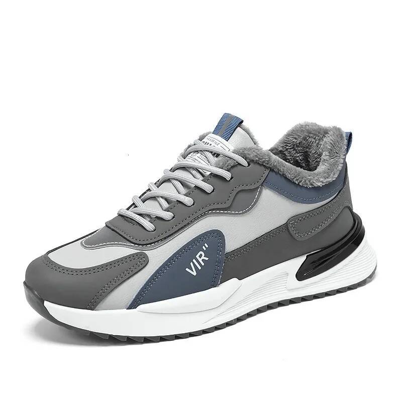 Ddmyoutdoor Men S Winter Plush Korean Trendy Warm Cotton Comfortable Anti Slip Outdoor Platform Casual Lace Up Sports Shoes Outdoor Shoes