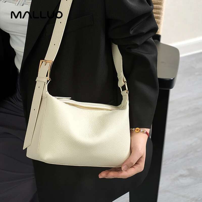 Cowhide Genuine Leather Dumpling Bag for Women Large Capacity Shoulder Crossbody Bags Trendy Messenger Handbag Armpit Purse