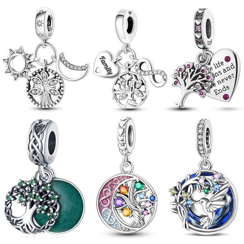 Original 925 Silver Tree Of Life Pendant Charms Beads Fits Bracelet Bangle Necklace For Women DIY Fine Luxury Jewelry Party Gift XJ250607