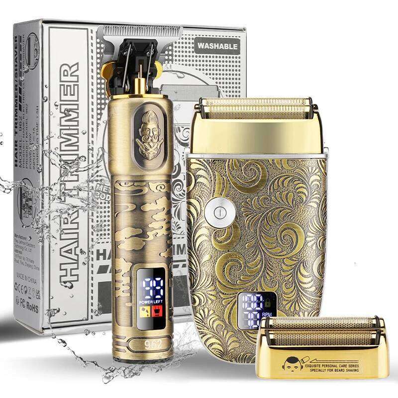 RESUXI 962 All Metal Trimmer + Electric Shaver Multi-Function Grooming Kit Men's Vintage Hair Clipper Oil Head Carving Suit