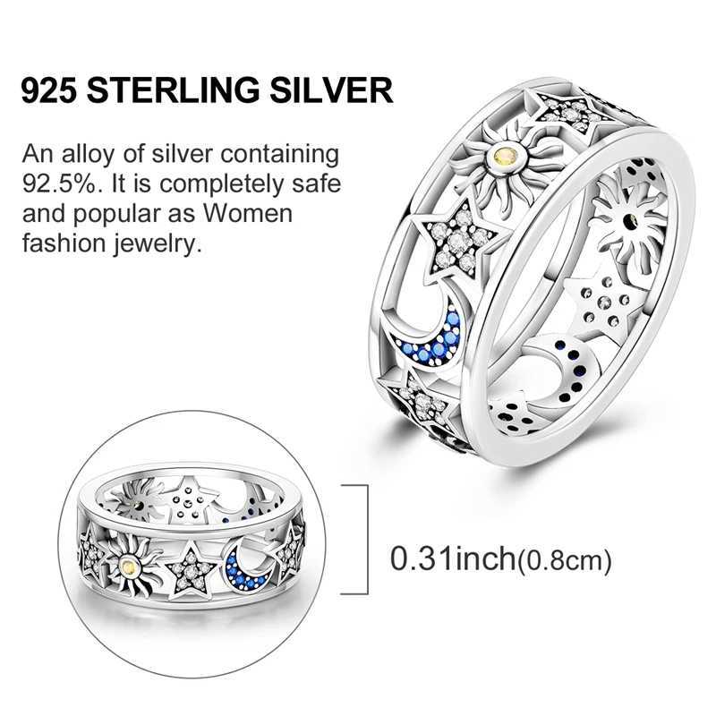 Women Silver Finger Rings for Women Original 925 Sterling Silver Cocktail Ring Geometric Cubic Zircon Heart Wedding Jewelry XJ250606