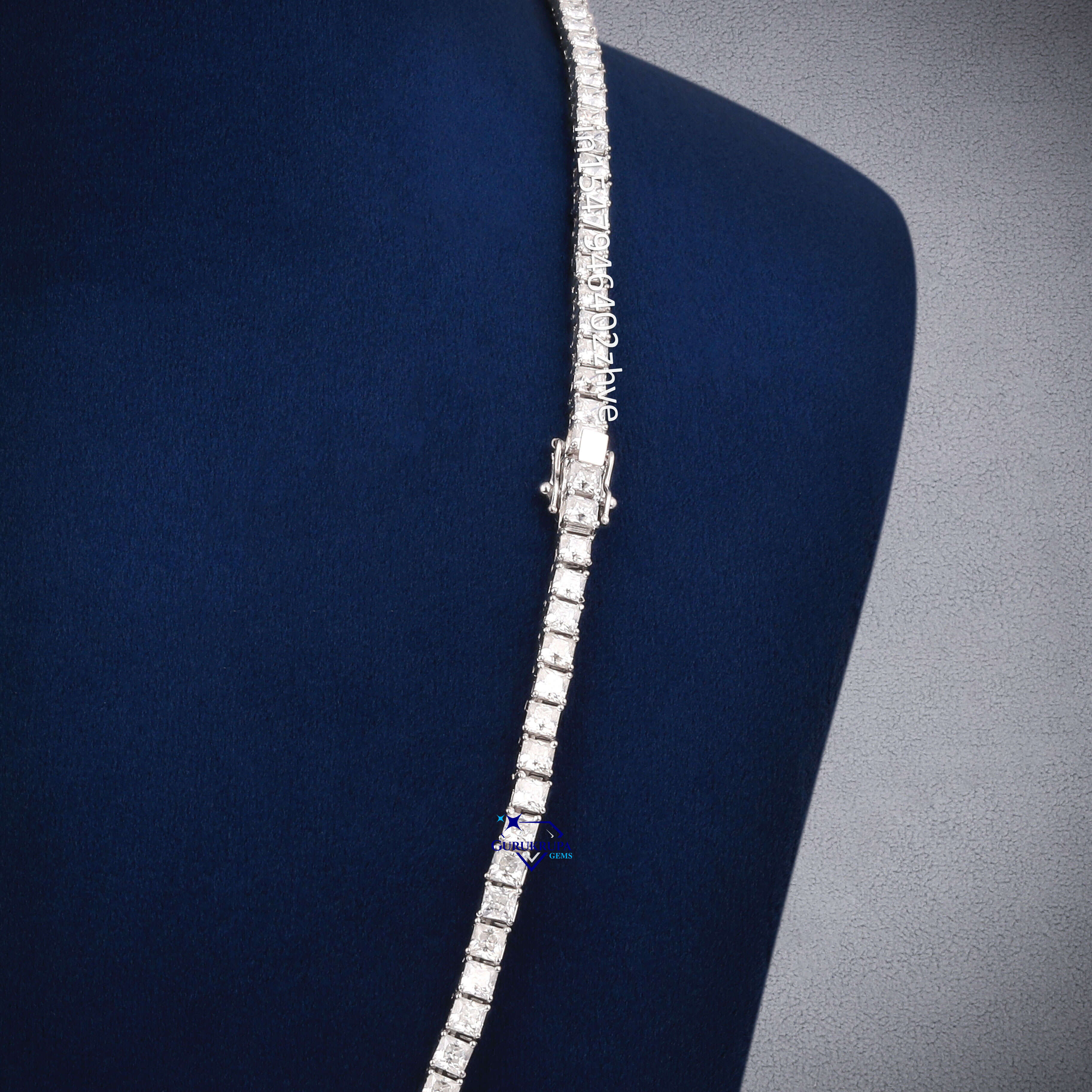 Hot Sale High Quality 925 Sterling Silver D VVS Moissanite Tennis Chain Necklace Gold Princess Cut for Men Women Hip Hop Style