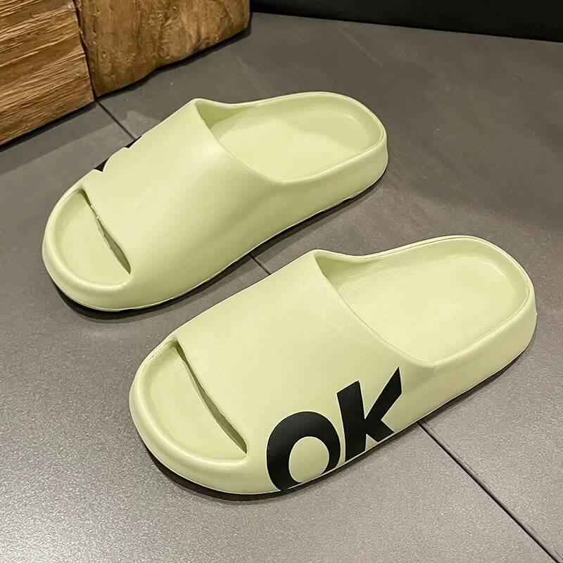 Ddmyoutdoor Fashion Men Women Summer Flat Lightweight EVA Comfort Fun OK Unisex Slipper Couples Shower Shoes Home Bathroom Slippers Beach outdoor shoe