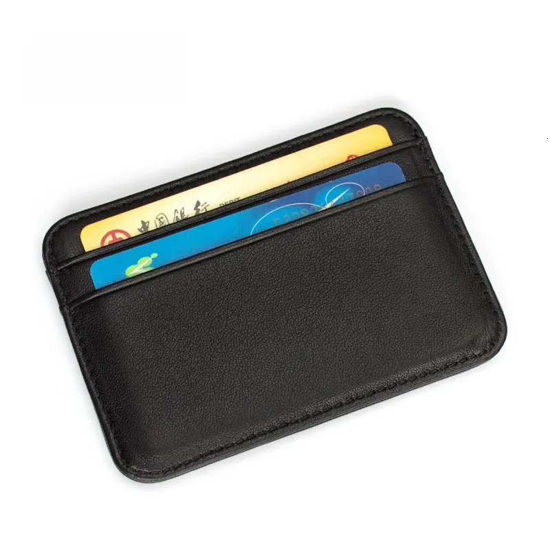 Slim 100% Sheepskin Genuine Leather Mens Wallet Male Thin Mini ID Credit Card Holder Small Cardholder Purse For Man 250605