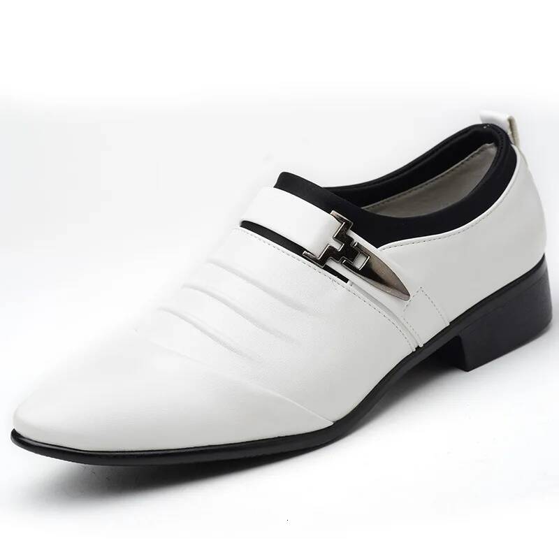 Ddmyoutdoor Classic Dress Slip On Black Leather Plus Size Point Toe Business Casual Men Formal Shoes For Wedding Outdoor Shoes