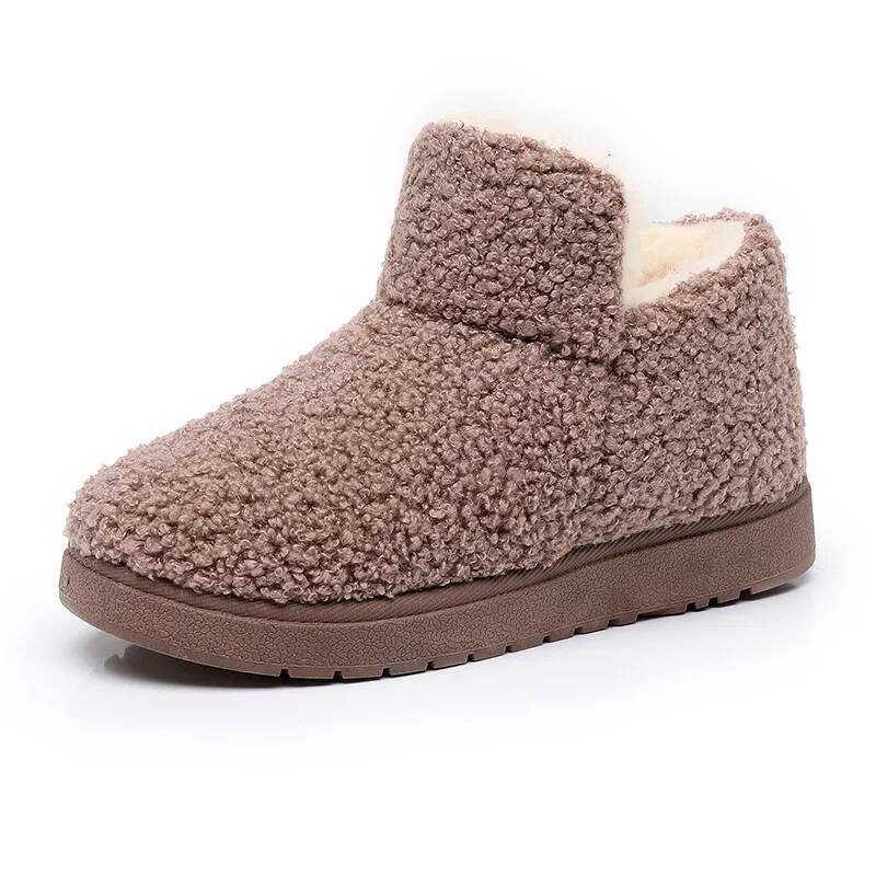Ddmyoutdoor Women Winter Snow Fashion Plush Warm Thick Cotton Shoes Anti Slip Soft Sole Outdoor Cold Proof Ankle Boots Outdoor Shoes