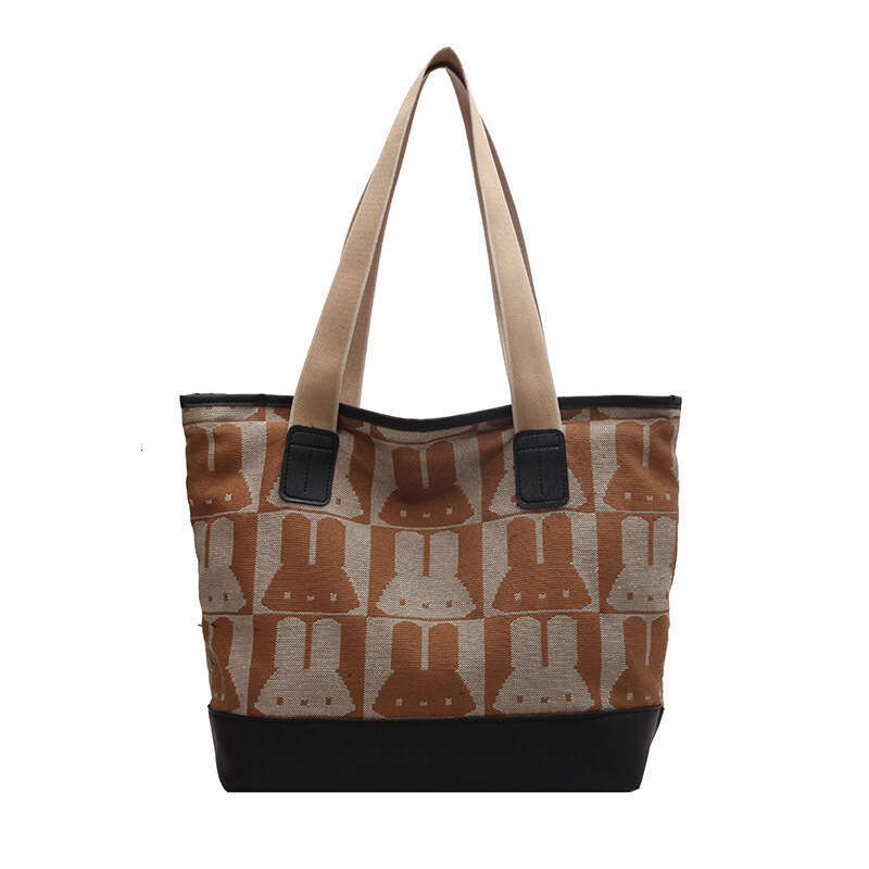 Large Capacity Canvas for Women, New Trendy Simple Style, College Student Tutoring Bag, Fashion Printed Crossbody Tote Bag