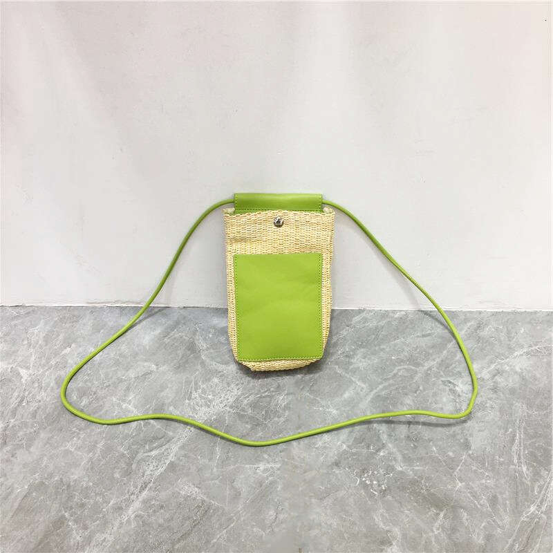 This Season Mobile Phone Simple Casual Summer Patchwork Straw Niche Lightweight Versatile Shoulder Crossbody Small Bag