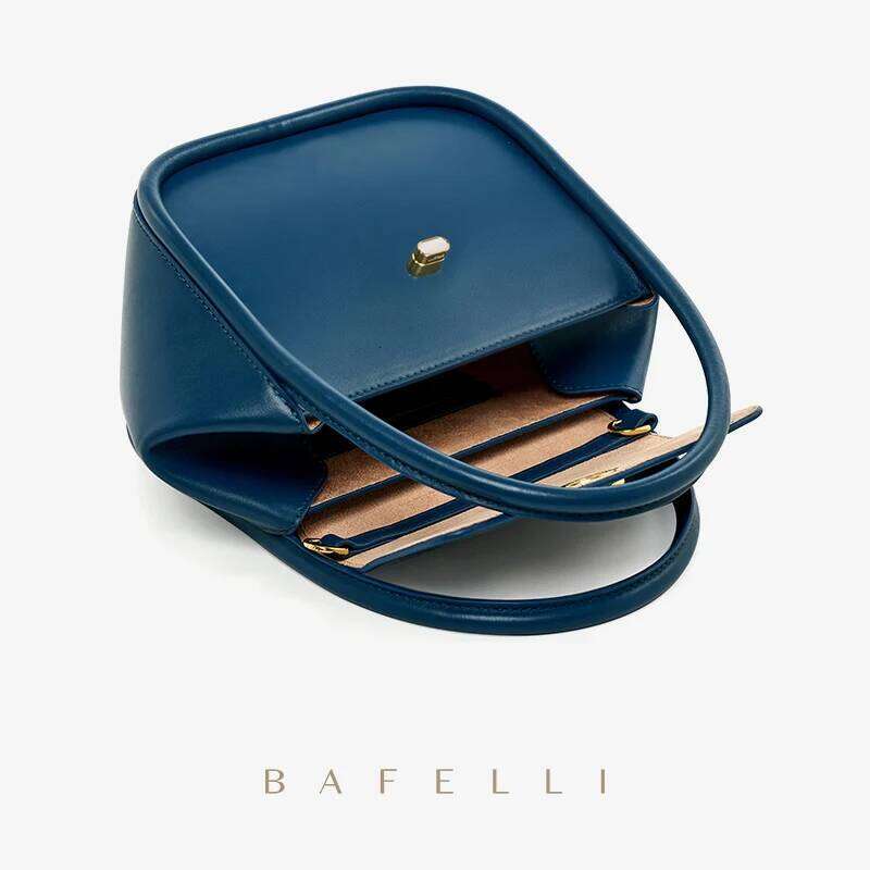 Womens Original Style Brand Purse by BAFFELI Casual Evening Leather Bag with Bent Design