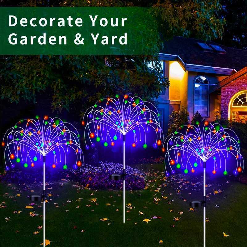 LED Solar Firework Lamp Outdoor Garden Decor Pathway Fairy Lights Waterproof Christmas Yard Balcony Patio Lawn Solar Lamp W250607