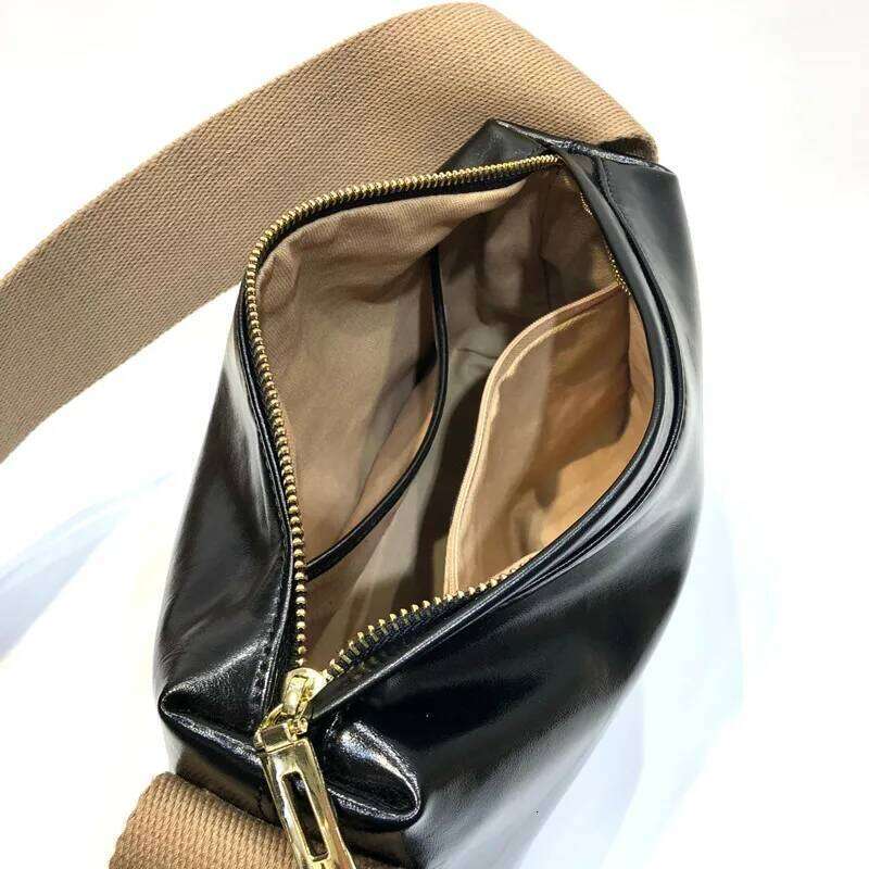 Wide Straps Messenger Bag Designer Shoulder Crossbody Bags 2024 New Trend Genuine Cow Leather Women Handbags Purses 2025/06/07