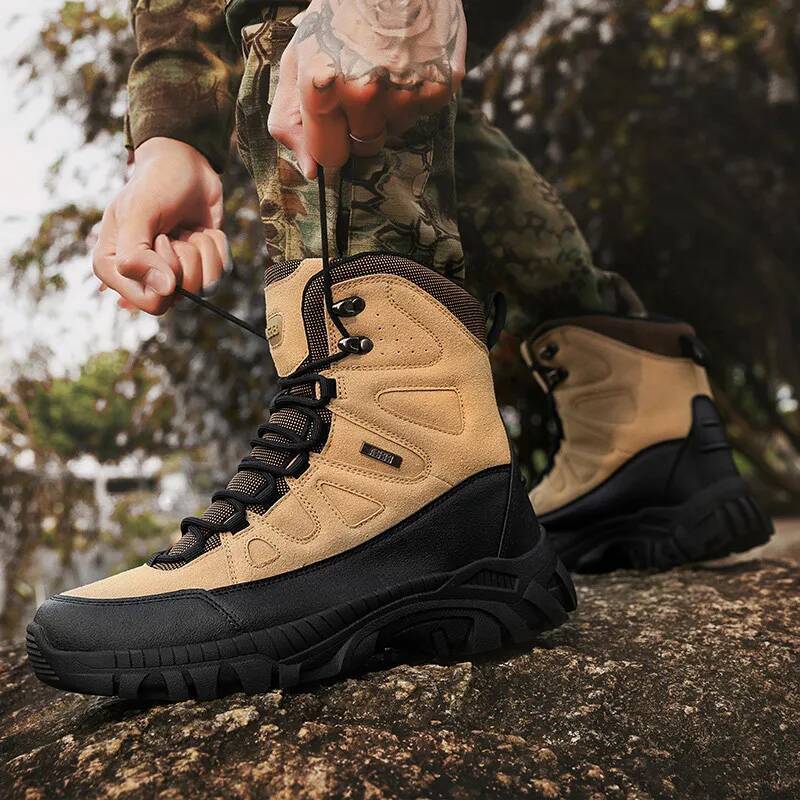 Ddmyoutdoor High Quality Khaki Men S Hiking Top Platform Trekking Shoes Non Slip Training Outdoor Male Boots Botas Masculino Outdoor Shoes