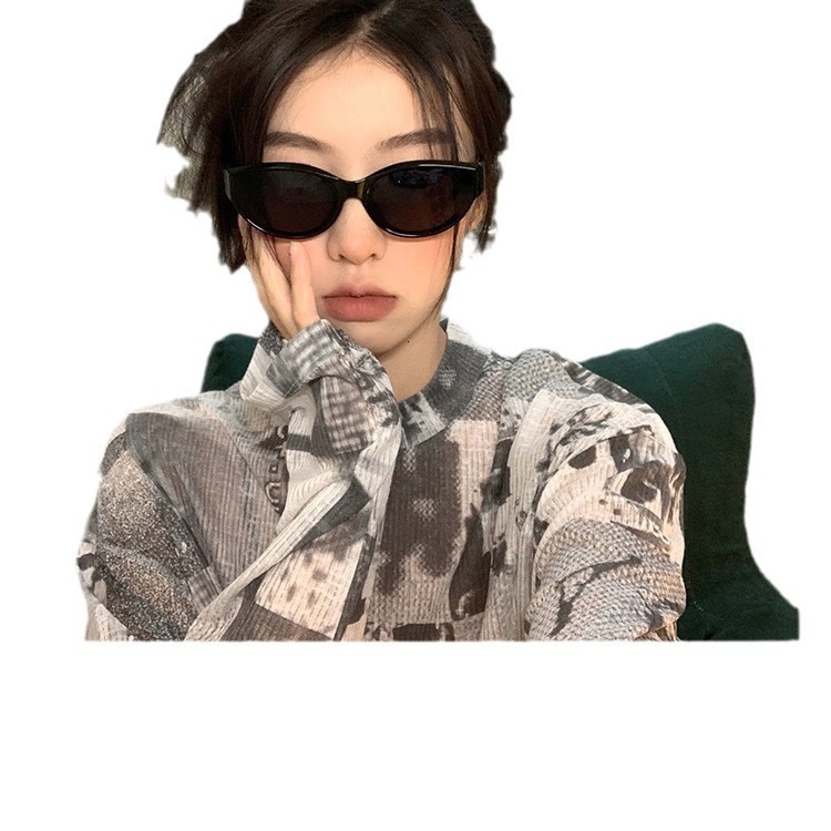 Cat Eye Versatile High-end Sun Protection Street Style Must-have Hip-hop Couple Sunglasses