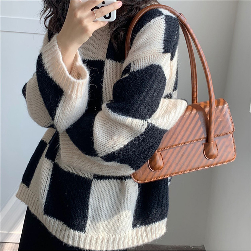 designer Korean Style Single Shoulder Bag for Women 2025 New Versatile Oil Wax Leather Underarm Bag High-Quality Niche Design Handbag