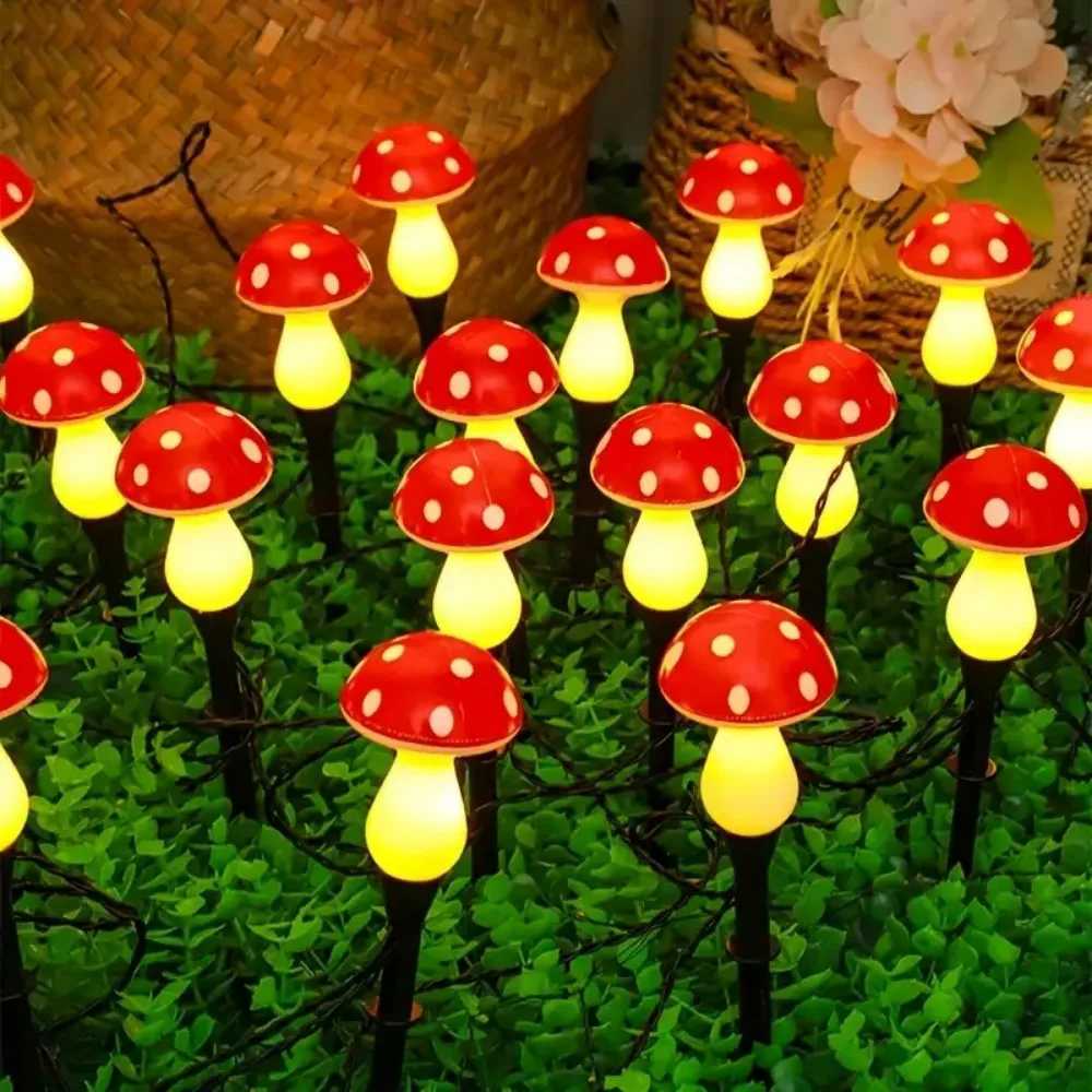 1PC 8/12LED solar mushroom ground plug light with eight lighting modes used for gardens lawns courtyards and outdoor decoration W250607