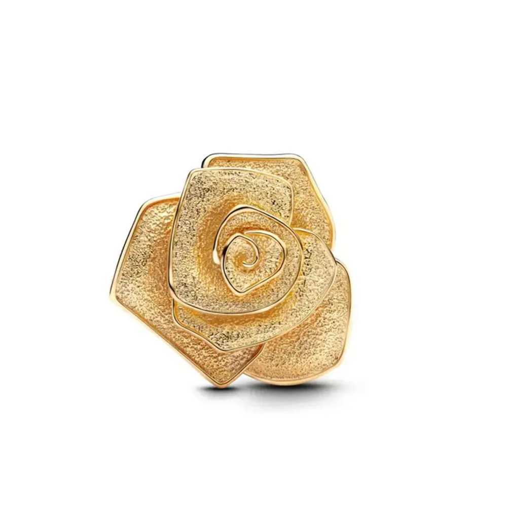 Original FitBracelet 925 Silver Accories Gift Golden Mom Rose Bead Heart Charm Key Lock Dangle Pendant Women DIY JewelryXJ250607