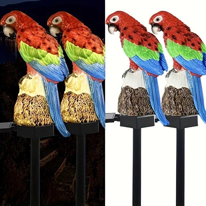 Solar Parrot Floor Insert Statue Light Parrot Outdoor Garden Waterproof LED Lights For Walkway Yard Lawn Landscape Decorative XJ250606