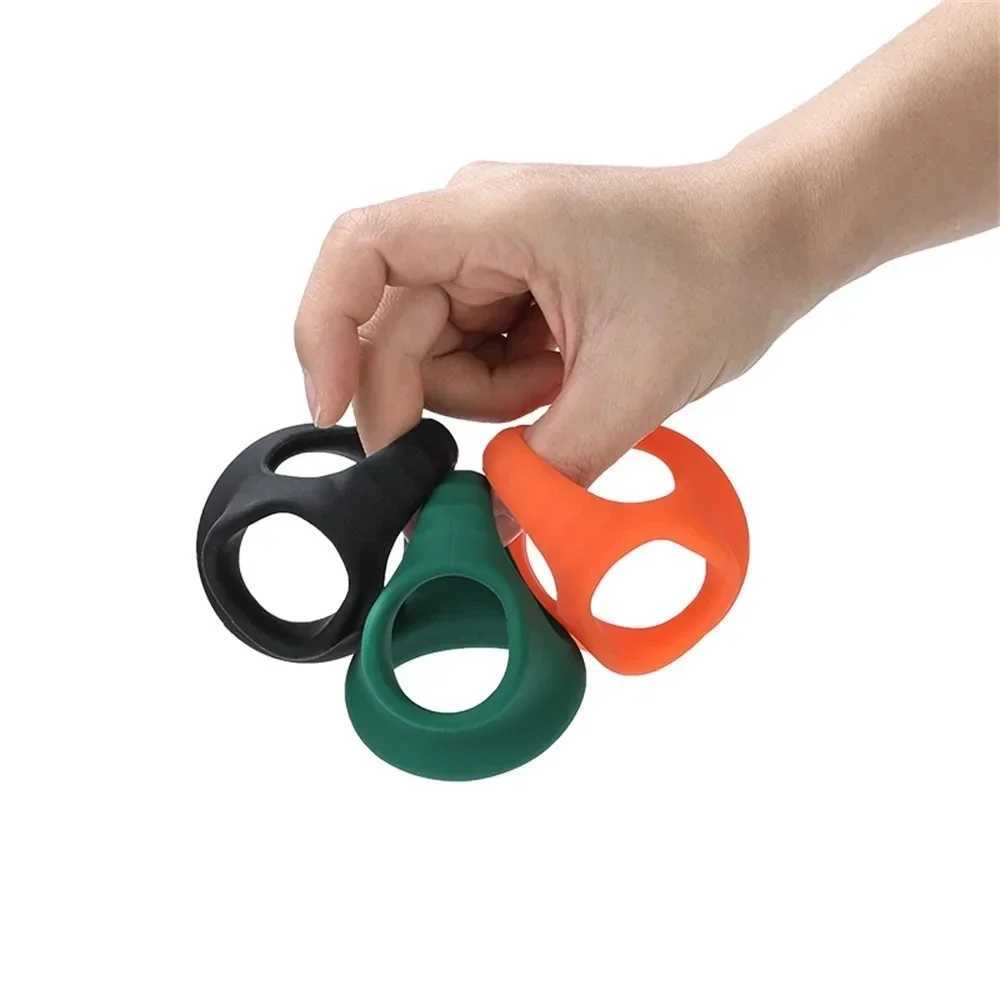 Penis Ring Reusable Male Chasity Cage Scrotum Stretcher Delayed Ejaculation Silicone Cock Ring Penis Enlargement Sex Toy for Men XJ250607