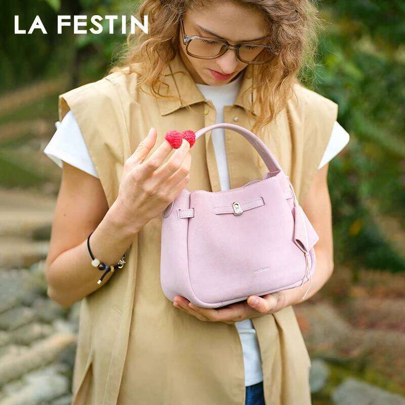 LA FESTIN Original brand 2025 New Suede Handbag Women Fashion Designer Shoulder Lady Wallet High End Bag