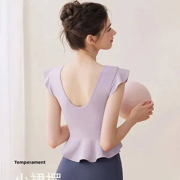 Women's Yoga Tank Top Summer Training Pilates Sportswear with Chest Pad High-End Sensation Cross-Border Fiess Clothing