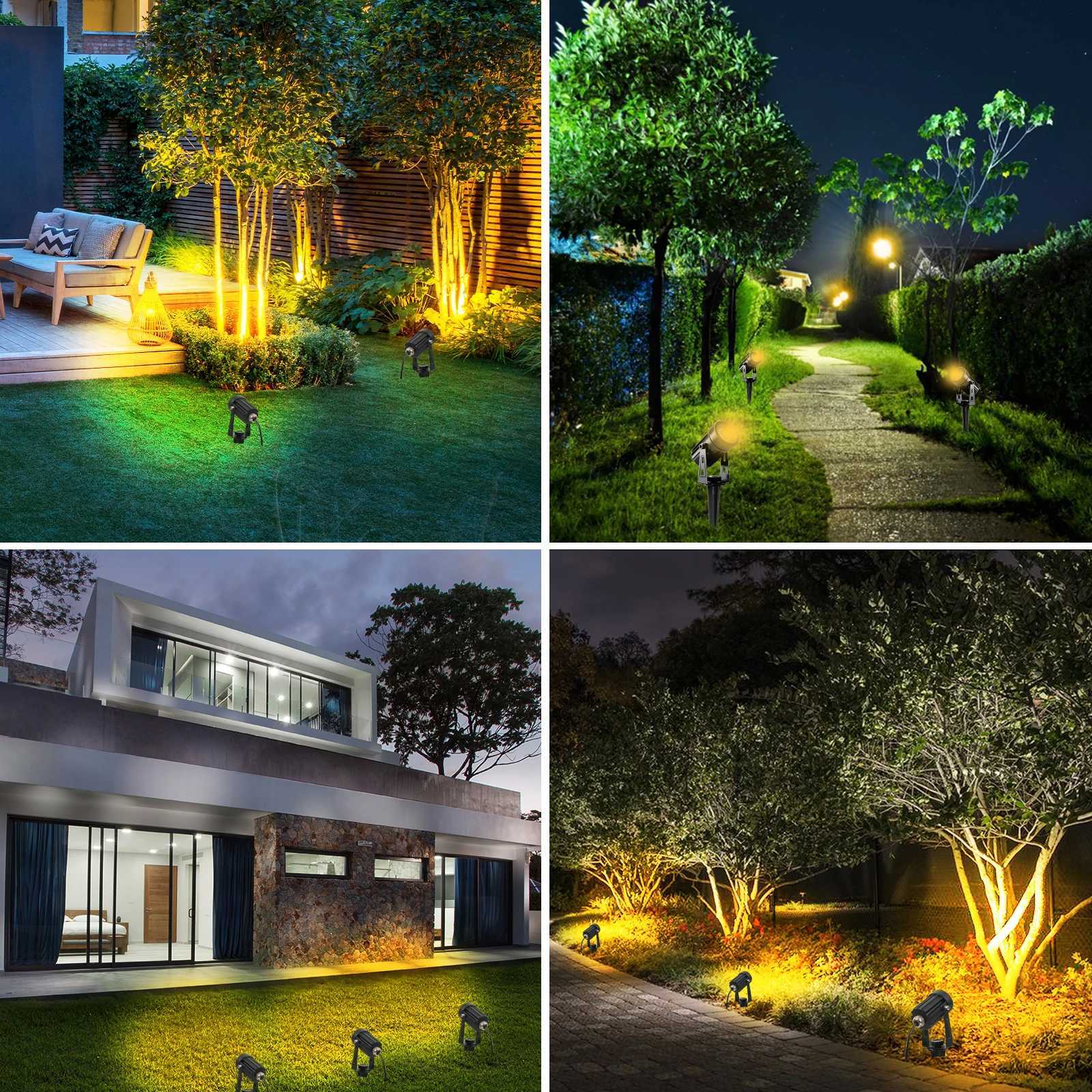 US Plug COB Sper Parlak Scak Beyaz Spot I Led Bahe I im Lambas Dk Gerilim Peyzaj Aydnlatma IP65 Su Geirmez XJ250606