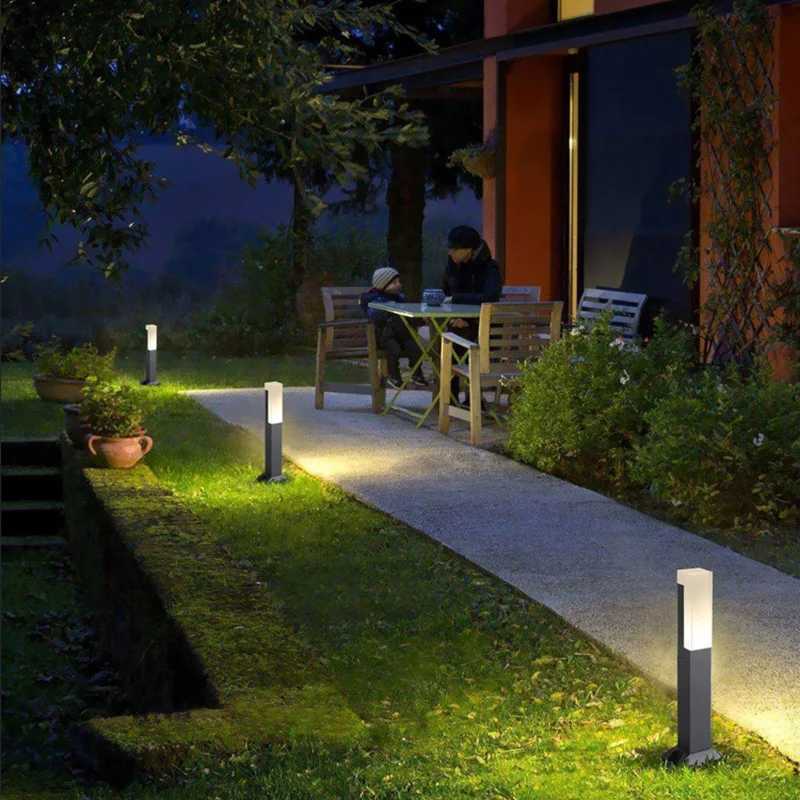 Modern minimalist square garden villa park landscape lights LED IP65 cylindrical lawn lights outdoor waterproof courtyard lights W250607
