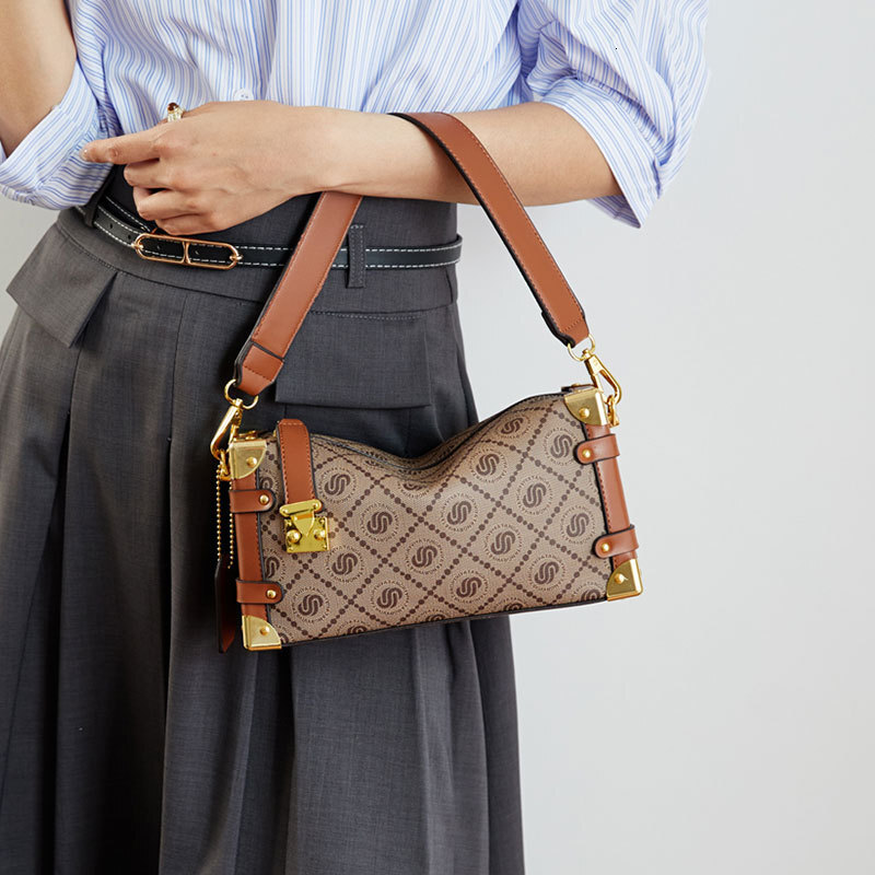 Free Shipping Crossbody Bag For Women 2025 New Dopamine Colorful Printed Box Bag Fashion Soft Leather Ladies Handbag Designer Bags Luxury Can Be Shoul