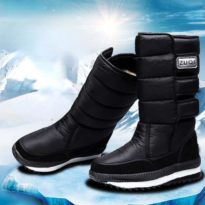 Ddmyoutdoor Platform Men Snow Boots For Man Thick Plush Waterproof Slip Resistant Winter Keep Warm Shoes Plus Size Outdoor Shoes