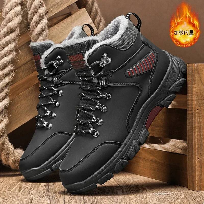 Ddmyoutdoor Winter Warm Plush Comfort Anti Slip Snow New Size Outdoor Hiking Platform Short Boots Men Shoes Outdoor Shoes