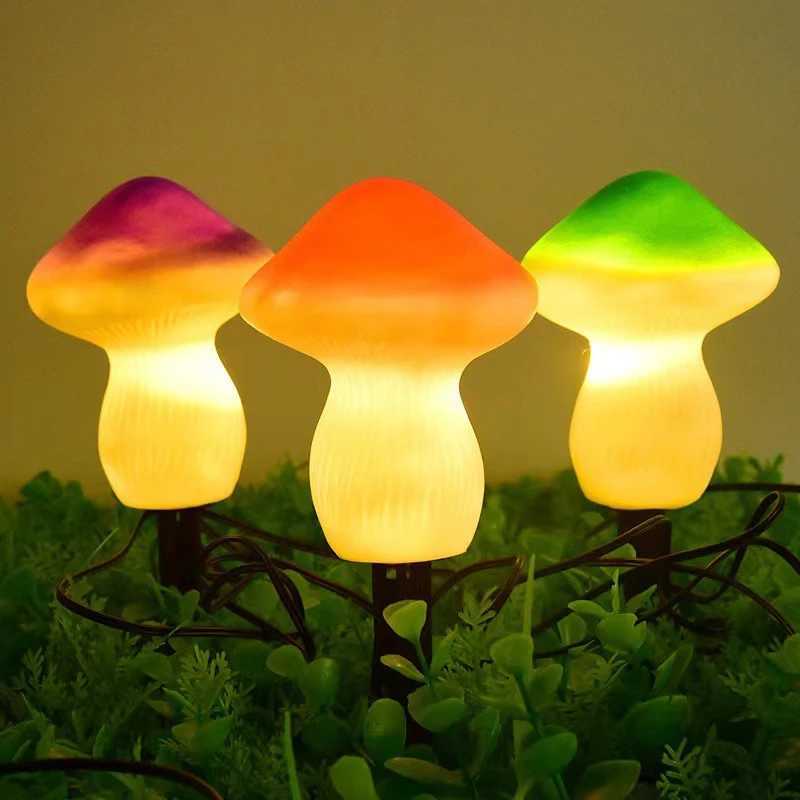 Solar Lights String Mushroom Lawn Fairy Lights LED Solar Lamps Outdoor For Garden Patio Terrace Path Landscape Decoration Lamps XJ250606