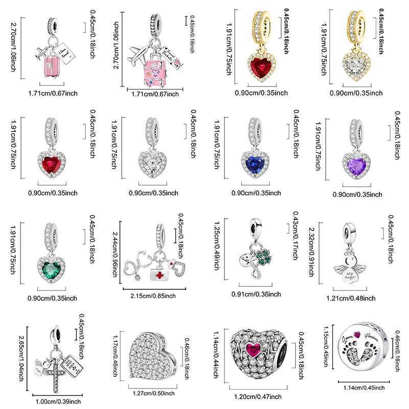 Real 925 Silver Red Heart Flower Turtle Charms Beads Fit Original Pan Bracelets DIY Fine Jewelry XJ250607