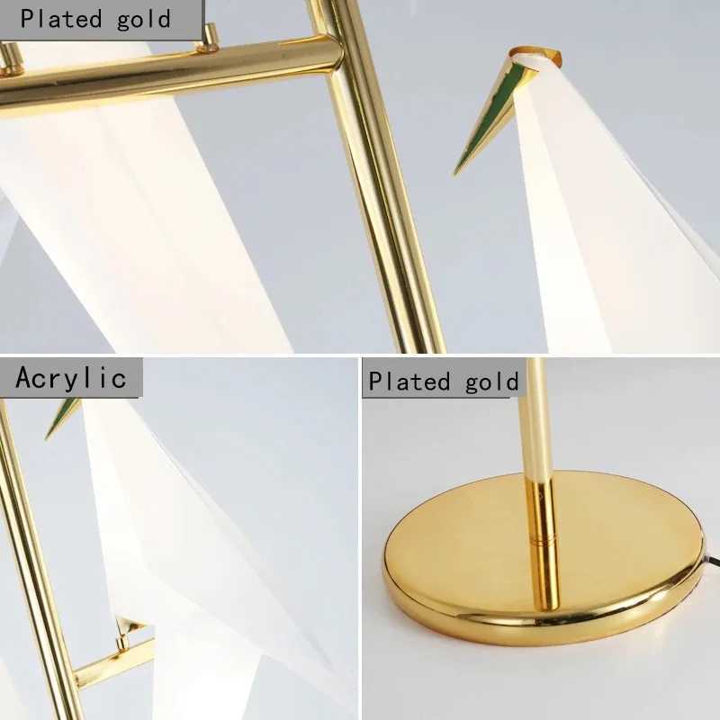 Perch Light Floor Lamp LED Designer Gold Origami Bird Standing Lamps for Living Room Creative Art Deco Safaside Corner Lamp W250607