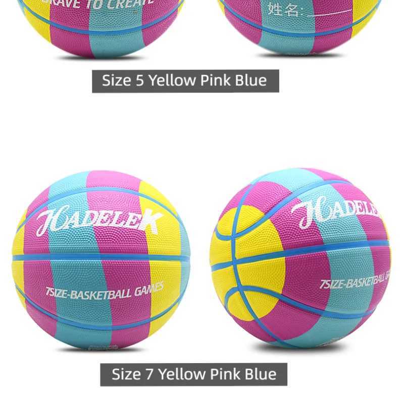 Size 7 Rubber Basketball Wear-resistant High Elastic Good Hand Feel Basketball Dribbling Training Competition Ball XJ250606