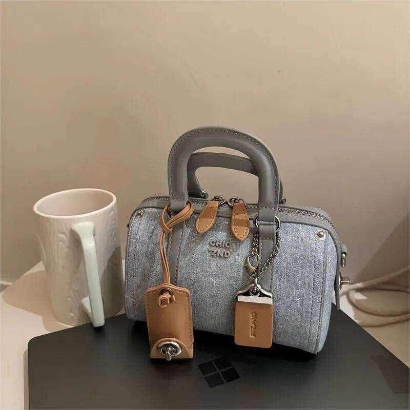 Retro Blue Designer Women Vintage Cute Casual Y2k Hand Purse Female Haruku Aesthetic Messenger Bag Chic