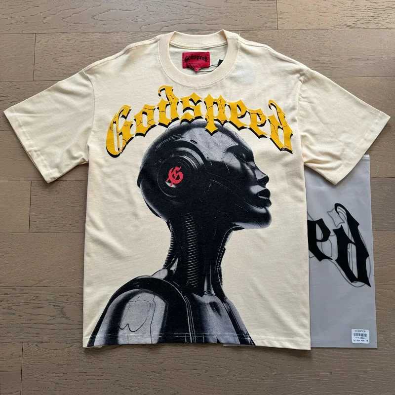 High Strt Trendy Hip Hop Strtwear Top Men Godspd Harajuku Retro Oversized T-shirt Punk Rock Casual Cotton Short Slve X2506071