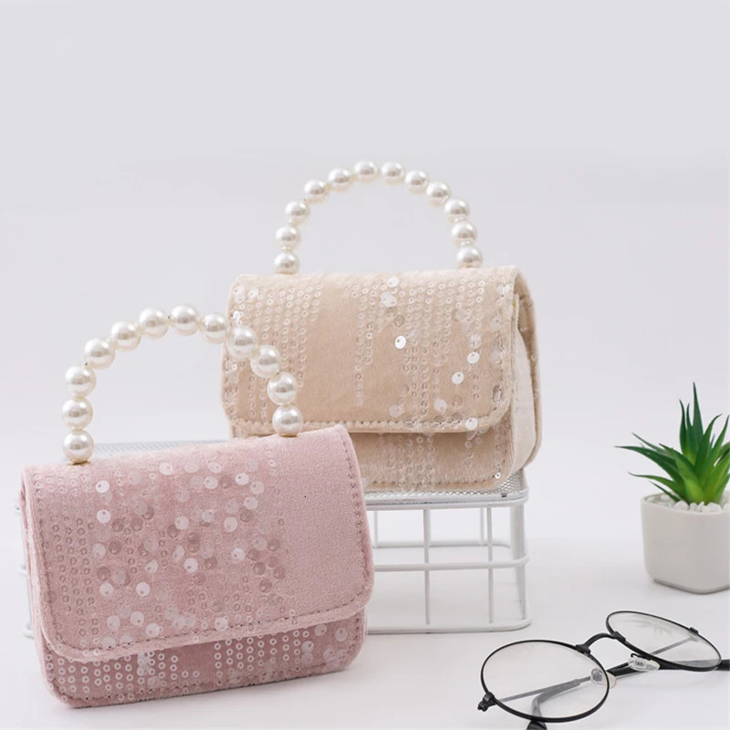 Fashion Childrens Shoulder Bag Womens Handbag purse Pearl Sequins Selling Girl Baby Cute Zero Wallet Princess Bag 250605