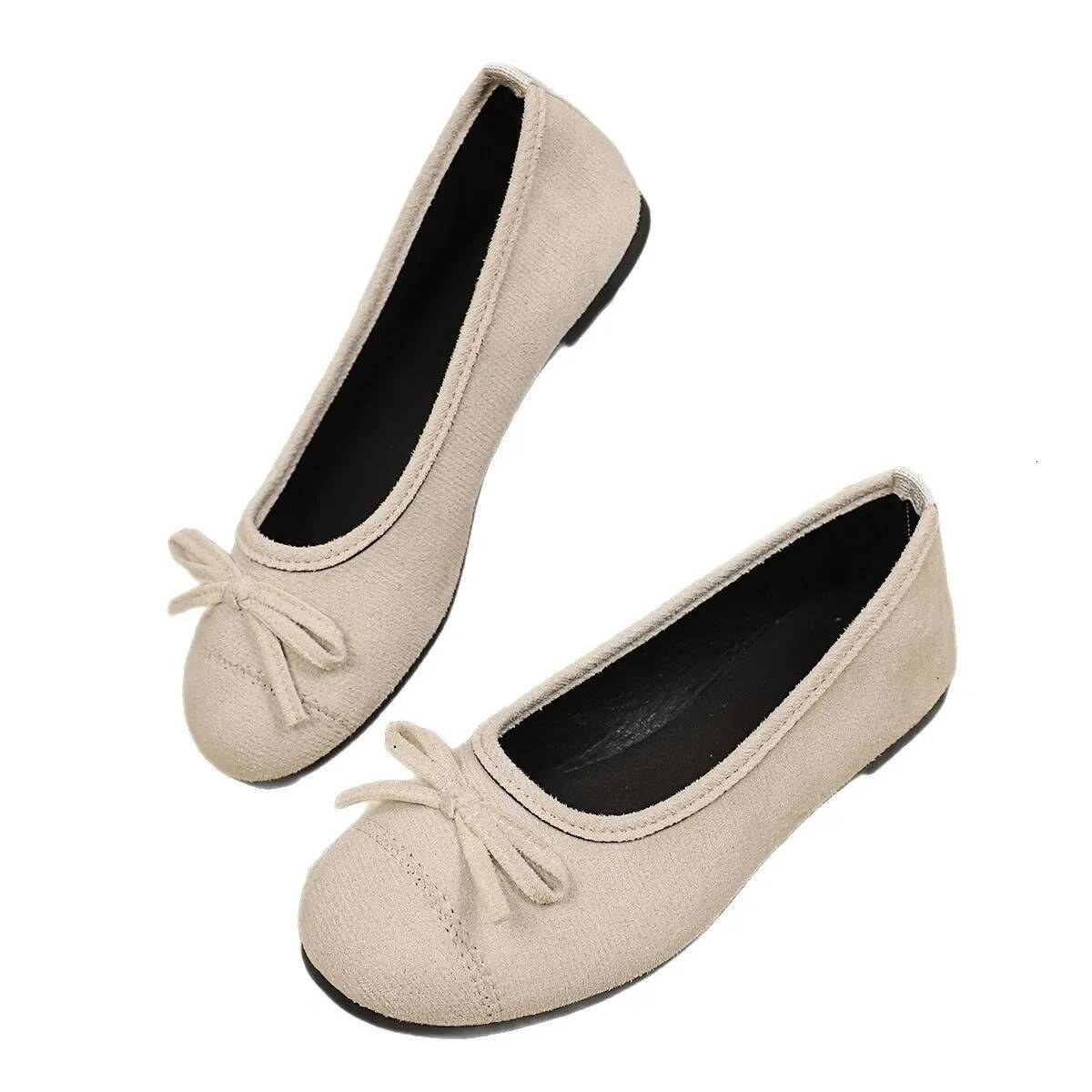 Ddmyoutdoor Round Toe Retro Woman Red Suede Casual Flat Fashion Shallow Slip On Ladies Elegant Ballerinas Shoes Soft Sole Flats Outdoor Shoes