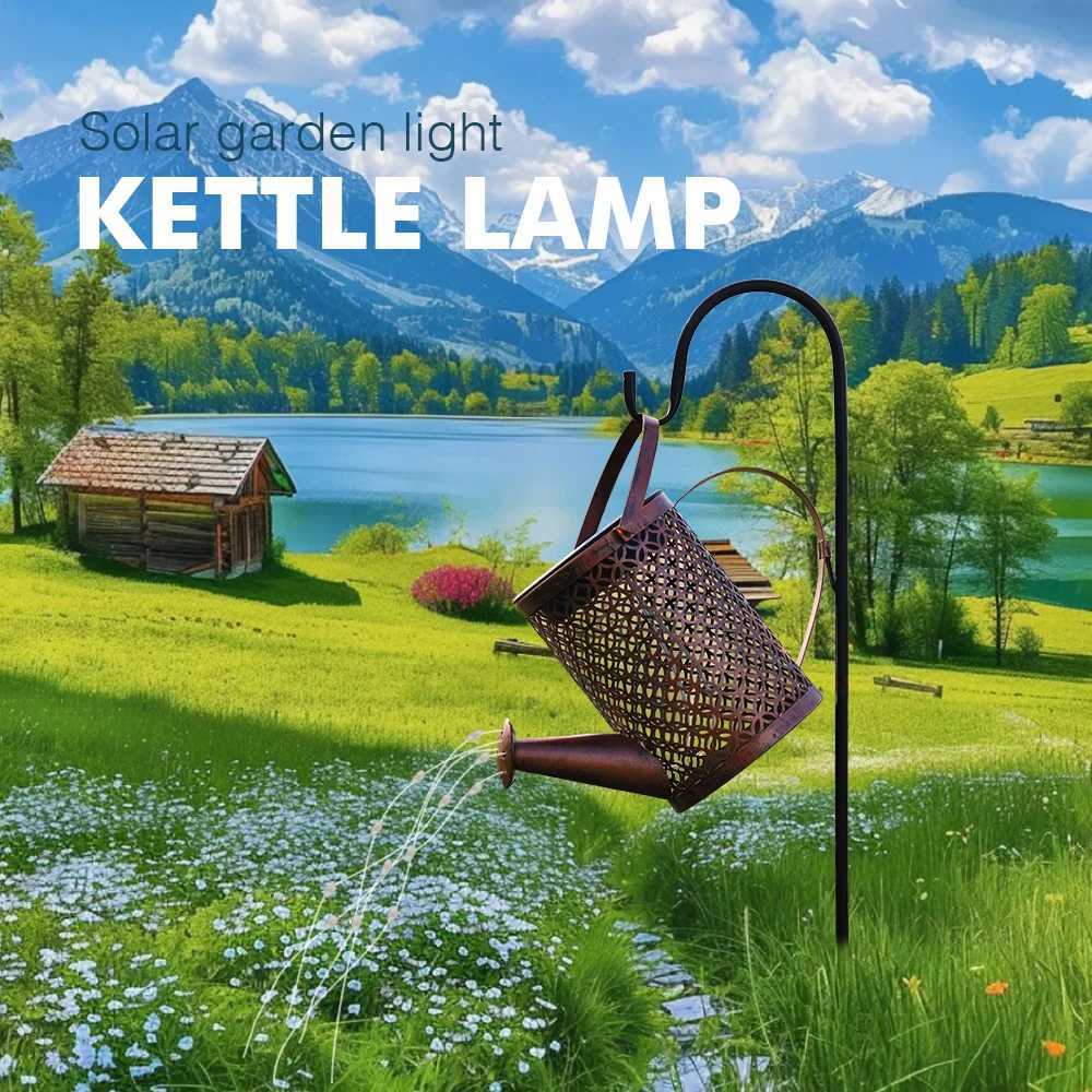 Hanging Kettle Lantern Light LED Solar Watering Can Light Outdoor Garden Decoration Waterproof Villa Path Lawn Yard Terrace Lamp XJ250606