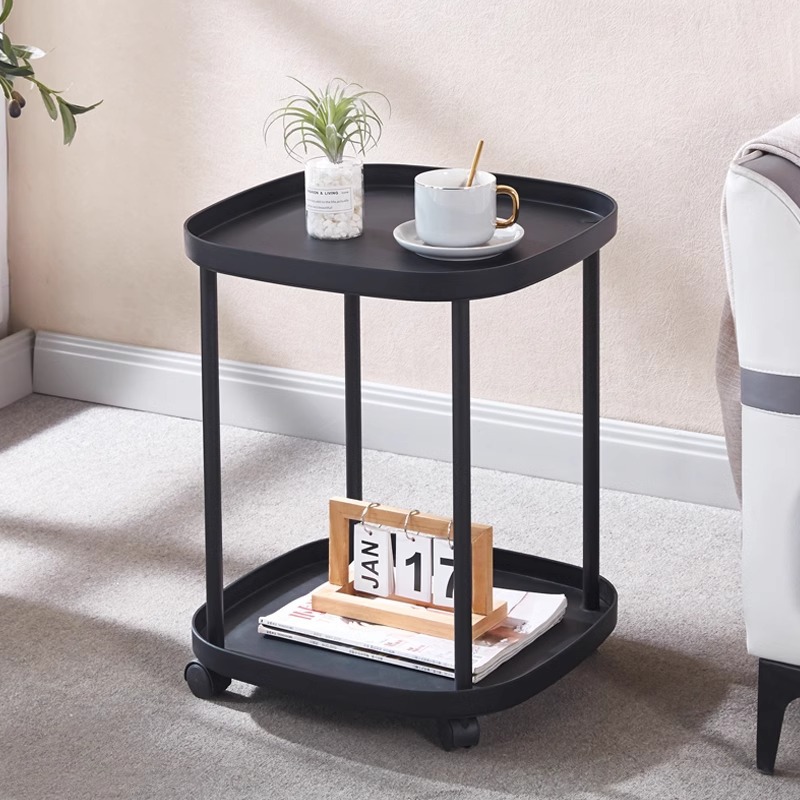 B6075 Sofa side table home mobile coffee table bedroom balcony mini table bedside shelf